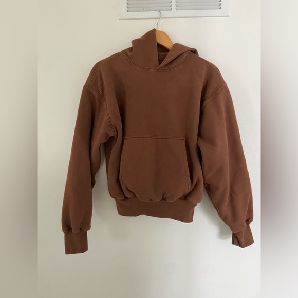 Yeezy GAP Perfect Double Layered Hoodie YZY Brown Size Small - Picture 1 of 6